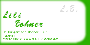 lili bohner business card